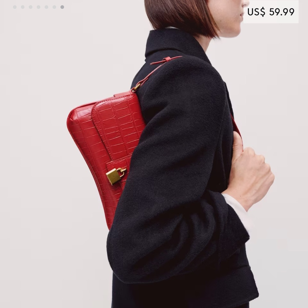 mango red shoulder bag